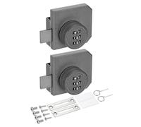 PATIKIL Cerradura de combinación de puerta de vidrio (para vidrio de 0.1 a 0.3 pulgadas, gris) (2 juegos) de aleación de zinc de doble vía, cerradura de combinación sin llave de 3 dígitos, apto para