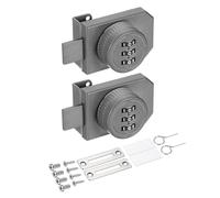 PATIKIL Cerradura de combinación para puerta de vidrio (para vidrio de 0.1 a 0.3 pulgadas, gris) (2 juegos) de aleación de zinc de una sola vía, cerradura de combinación sin llave de 3 dígitos, apto