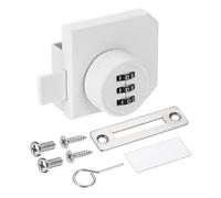 PATIKIL Cerradura de combinación para puerta de vidrio (se adapta a vidrio de 0.1-0.3 pulgadas, blanco) Aleación de zinc de doble vía, cerradura de combinación de 3 dígitos, apto para vitrina, baño