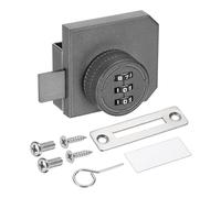 PATIKIL Cerradura de combinación para puerta de vidrio (se adapta a vidrio de 0.1-0.3 pulgadas, gris) Aleación de zinc de doble vía, cerradura de combinación de 3 dígitos, apto para vitrina, baño