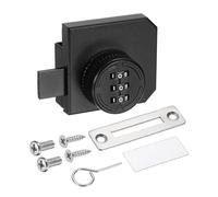 PATIKIL Cerradura de combinación para puerta de vidrio (se adapta a vidrio de 0.1-0.3 pulgadas, negro) aleación de zinc de doble vía, cerradura de combinación de 3 dígitos, apto para vitrina, baño
