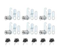 PATIKIL Cerradura de leva de 1-1/8 pulgadas con llaves, paquete de 6 cerraduras de aleación de zinc con diferentes llaves para gabinete, cerradura de almacenamiento RV para cajón de archivos, buzón,