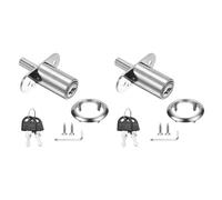 PATIKIL Cerradura Empuje Para Cajón Escritorio 2 Pz Diámetro Del Cilindro 1-1/4" Longitud Del Cilindro 2-1/16" Cerraduras Deslizantes Para Gabinete Aleación Zinc Con Destornillador Cruz