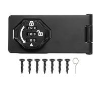 PATIKIL Cerradura giratoria con contraseña (4 pulgadas, negro brillante), cerraduras de gabinete de 3 dígitos sin llave con pestillo deslizante de seguridad combinado, apto para puerta/armario/granero