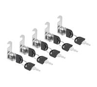 PATIKIL Cerraduras para Armarios Cerradura para Cajón con Llaves, 5 Piezas 16mm (5/8") Cilindro de Cerradura de Seguridad, de Aleación con Llave Diferente Cam Lock para Armario Plata