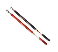 PATIKIL Chino Caligrafía Pinceles, 2 Paquete Acuarela Tinta Pintura Escritura Pincel Dibujo Arte Sumi -e Cepillo Madera Mango para Principiantes, Rojo Negro Kit