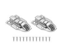 PATIKIL Cierre de Palanca de Caja Metálica Pequeña 2 Piezas Cierres de Pestillo de Pico de Pato Vintage con Agujero para Candado Y Tornillo para Joyero de Madera Plateado