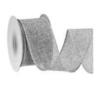 PATIKIL Cinta de Arpillera con Cable de 2 Pulgadas x 10', Cinta de Yute Natural con Borde con Cable de Hierro para Manualidades, Envoltura de Regalos, Diademas, Lazos para Árboles, Gris