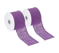 PATIKIL Cinta de arpillera de 3 pulgadas de ancho y 10 yardas, 2 rollos de tela de yute natural para manualidades, envoltura de regalos para fiestas, de arcos DIY para bodas, color púrpura