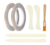 PATIKIL Cinta De Cobre De 36 Yardas 2/9 Pulgadas 2 Rollos Cinta De Cobre Con Respaldo Negro Con Herramienta Técnica Conductivo De Un Solo Lado Con Raspador Y Cepillo Para Técnica