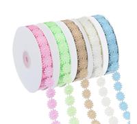 PATIKIL Cinta de Encaje con Flores Margarita, 5 Pcs Cinta de Encaje Bordada para Manualidades DIY, Costura, Decoración de Accesorios para el Cabello, Bodas, Decoración Nupcial, Multicolor