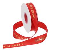 PATIKIL Cinta De Grosgrain Personalizada 2.5 cm X 36.5 m Amor Es Eterno Cinta De Poliéster Para Fiestas De Vacaciones Decoración De Bodas Envoltura De Regalo Rojo