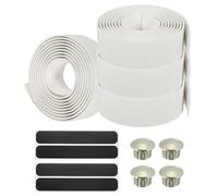 PATIKIL Cinta de Manillar para Bicicleta 4 piezas Envolturas de Agarre de Manillar de EVA Antideslizantes con Tapones Negros para Carreras Carretera Bicicletas Color Blanco