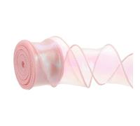 PATIKIL Cinta de Organza Iridiscente 1-1/2 Pulgada x 10 Yardas, Cintas Chiffon Brillantes con Alambre Transparente, Hilo Cola de Pez para Envoltorios de Regalos, Ramos Florales, champaña