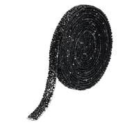 PATIKIL Cinta de Resina con Estrás 3 Yardas 10mm Adhesivo Termofusible Cinta de Diamantes Brillantes para Manualidades y Ropa Negro