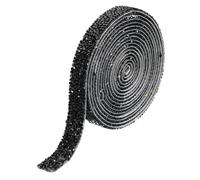 PATIKIL Cinta de Resina con Estrás 3 Yardas 15mm Tiras de Estrás Autoadhesivas para Manualidades y Ropa Negro