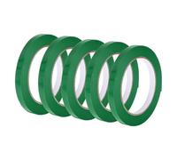 PATIKIL Cinta de sellado de bolsas (10 mm x 100 m, verde) (5 unidades), cinta selladora de bolsas de plástico de polietileno, apta para envoltura/embalaje/almacenamiento de carne de verduras/tienda