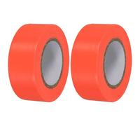 PATIKIL Cinta de señalización 1" x98', Paquete de 2 rollos de Cinta de Marcaje de PVC No Adhesiva para Límites de Levantamiento de Árboles en Senderos al Aire Libre, Naranja