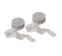 PATIKIL Cinta de Terciopelo 1.2 Pulgadas x 3 yrds, 2 Rollos de Cintas Vintage Hechas a Mano con Borde Deshilachado para Envolver Adorno de Árbol Boda diadema Artesanal, Gris Plateado