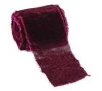 PATIKIL Cinta de Terciopelo Burdeos, 3 Pulgadas x 3 Yardas Cinta Deshilachada para Envoltura de Regalos Tela para Coronas Ramos de Flores Moños Decoración de Bodas