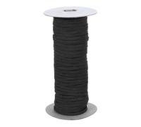 PATIKIL Cinta Elástica, 3 mm x 45m Banda Elastica Cuerda Plana Costura Poliéster Cordón Elástico Correa Trenzada para Tejer Coser Ropa Pantalones Manualidad Bricolaje, Negro