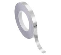 PATIKIL Cinta Película Poliéster Metalizada 15mm x 50 Metros, Cinta Decorativa Metalizada Plata Cepillada Cinta Adhesiva Espejo Para Detalles Paredes Acento Artes Gráficas Molduras