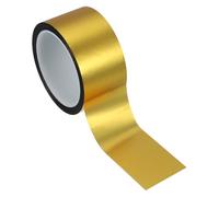 PATIKIL Cinta Película Poliéster Metalizada 50mm x 50 Metros, Cinta Decorativa Metálica Mate Dorada Cinta Adhesiva Espejo Para Detalles Pared Acento Artes Gráficas Recorte Barco Paredes