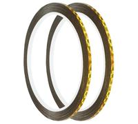 PATIKIL Cinta Prisma de 0,12 Pulgadas x 55 Yardas, Paquete de 2 Autoadhesivas Reflectantes Metalizadas Holográficas para Decoración de Pared, Tono Dorado