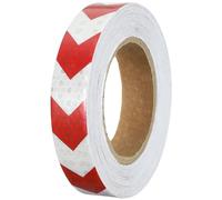 PATIKIL Cinta Reflectante, 1 Pulgada x 66 Ft, Autoadhesiva Impermeable de Alta Visibilidad para Advertencia de Seguridad Flecha al Aire Libre en Camiones Remolques, Blanco Rojo