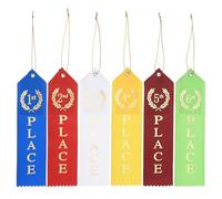 PATIKIL Cintas de Premio, 18 Pcs 1st, 2nd, 3rd, 4th, 5th, 6th Cinta con Tarjeta de Evento Y Cuerda para Eventos de portivos Competencias, Azul/Rojo/Blanco/Amarillo/Rojo Oscuro/Verde