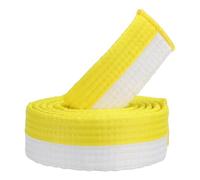 PATIKIL Cinturón de Rango de Taekwondo de Colores 1.6" x5.2Ft 1.6M Cinturón de Poliéster para Artes Marciales Judo Karate para Enseñanza y Práctica de Entrenador Blanco-Amarillo