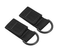 PATIKIL Cinturón Guardián Llave Cadena, 2uds D Tipo Nylon Cincha Correa Colgante Equipo Hebilla Llave Cadena Gancho con Broche para Exterior Campamento,Negro