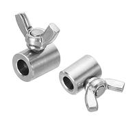 PATIKIL Clips de cuerda de alambre de acero inoxidable 304 de 6,5 mm, 2 abrazaderas de alambre trenzado a mano de un solo agujero, tornillos de mariposa para alambre, plata