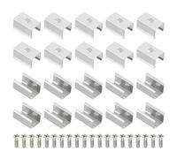 PATIKIL Clips de Montaje para Tira LED 120Pcs Soportes de Montaje de Abrazaderas de Acero Inoxidable con Tornillos para Cable de Iluminación de Tira LED de 8mm a 9mm