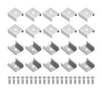 PATIKIL Clips de Montaje para Tira LED 120Pcs Soportes de Montaje de Acero Inoxidable Abrazadera de Sujeción con Tornillos para Cables de Iluminación de Tiras LED de 16mm a 17mm