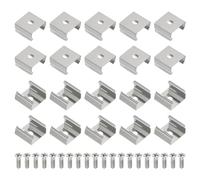 PATIKIL Clips de Montaje para Tiras LED 60 Piezas de Soportes de Montaje de Acero Inoxidable con Tornillos para Cables de Iluminación de Tiras LED de 14mm a 15mm