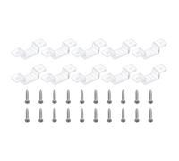 PATIKIL Clips para Tiras de LED 100 Uds Soportes de Montaje con Abrazaderas y Tornillos para Cables de Luz Neon RGB de 11mm-14mm Translúcidos