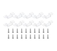 PATIKIL Clips para Tiras de LED 100 Uds Soportes de Montaje con Abrazaderas y Tornillos para Cables de Luz Neon RGB de 11mm-14mm Translúcidos