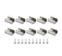 PATIKIL Clips para Tiras de LED 100 Uds Soportes de Montaje de Abrazadera de Acero Inoxidable con Tornillos para Cables de Luz Neon RGB de 12mm-13mm