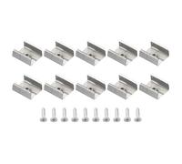 PATIKIL Clips para Tiras de LED 100 Uds Soportes de Montaje de Abrazadera de Acero Inoxidable con Tornillos para Cables de Luz Neon RGB de 15mm-17mm