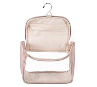 PATIKIL Colgante Claro Bolsa de Aseo, Bolsa de Maquillaje Impermeable Organizador de Cosméticos de Viaje Bolsa de Almacenamiento Portátil de Gran Capacidad con Correa de Mango, Rosa