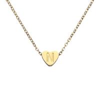 PATIKIL Colgante Inicial En Forma De Corazón Para Mujer, Cadena De Acero Inoxidable Chapado En Oro 18K, Colgante Personalizado Con Letra N, Regalos De Joyería Para Mujer, Ton Dorado