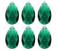 PATIKIL Colgantes de Cristal K9 en Forma de Lágrima, 6 Unidades de Cuentas de Cristal de 38mm, Piezas de Prismas de Candelabro, Cuentas Colgantes, Color Verde Oscuro