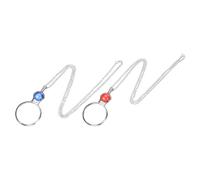 PATIKIL Collar con Lupa de Aumento 3X 2 Piezas Colgante de Lupa con Lente de Vidrio de 4.5cm Diámetro Y Cadena de 80cm Largo para Regalo Manualidades Joyería Bordado Azul Rojo