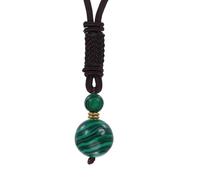 PATIKIL Collar Cuentas Piedra Chakra, Collar Protección Piedras Naturales Cuentas Redondas Cristales Energéticos Con Cuerda Nylon Ajustable Para Unisex Mujeres Hombres, Malaquita