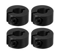 PATIKIL Collar de Eje Dividido de 8 mm ID 18 mm OD y 9 mm Grosor 4 Piezas Unidades. Collar de Bloqueo de Acero al Carbono 45# Estilo Abrazadera con Tornillo de Fijación Negro