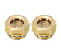 PATIKIL Compresor de aire de vidrio para vista de aceite, paquete de 2 unidades M22 x 1,5 rosca macho de latón medidor de nivel de aceite líquido compresor de aire piezas con junta tórica