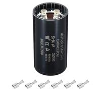 PATIKIL Condensador Arranque Motor, 53-64uF/Mfd 250V 50/60Hz CD60 Condensador Funcionamiento Motor Condensador Arranque Redondo Para Arranque Y Funcionamiento Motores Eléctricos, Negro