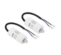 PATIKIL Condensador de Funcionamiento CBB60 de 6Uf, 2 Uds, AC 450V, Cables Terminales en Forma de U, 50/60Hz, Cilindro con Tornillo M8 para Lavadoras, Bombas de Motor Estrella