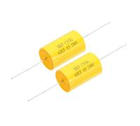 PATIKIL Condensador Divisor Frecuencia 6.8uF 250 V, 2 Pcs Condensador Película Axial Para Altavoces Audio Sin Escalas Condensador MKP Para Equipos Electrodomésticos Audio, Amarillo